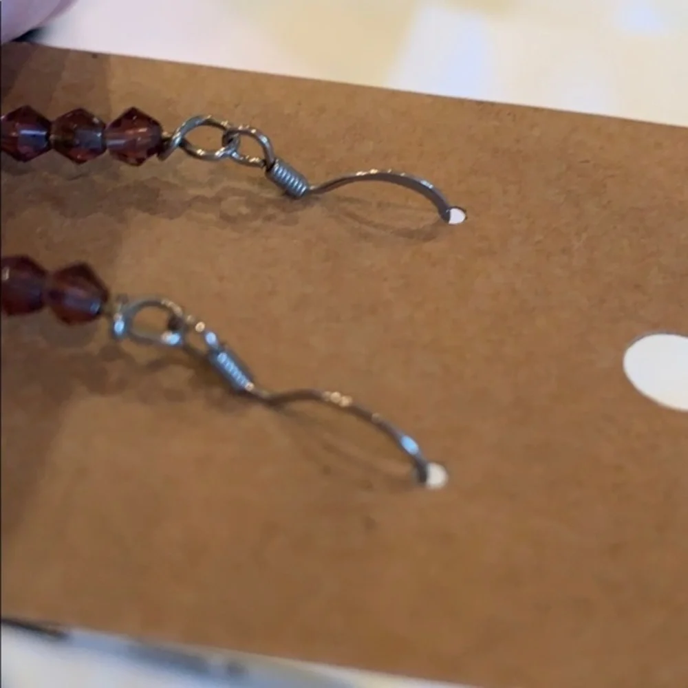 💐5/25 glass art bead drop dangle earrings